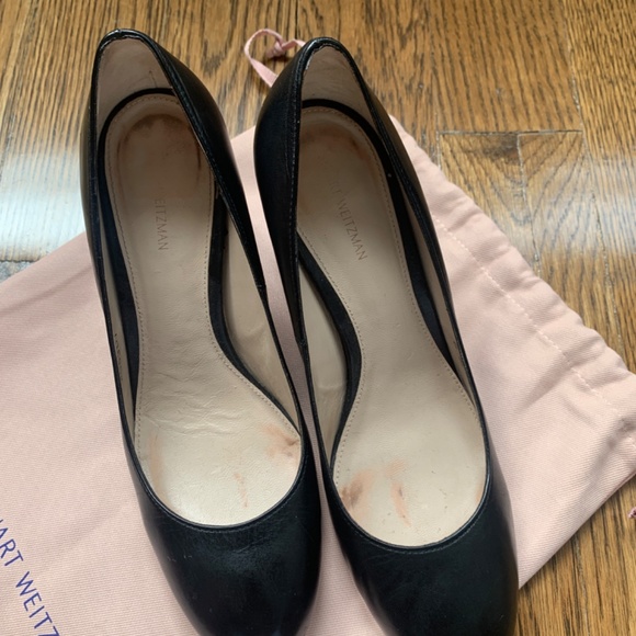 Stuart Weitzman Black Leather Heel - Picture 2 of 9